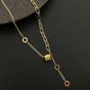 316l Stainless Steel Post Small Waist Pendant Gold Colour Chain Necklace Fashion Women's  Accessories