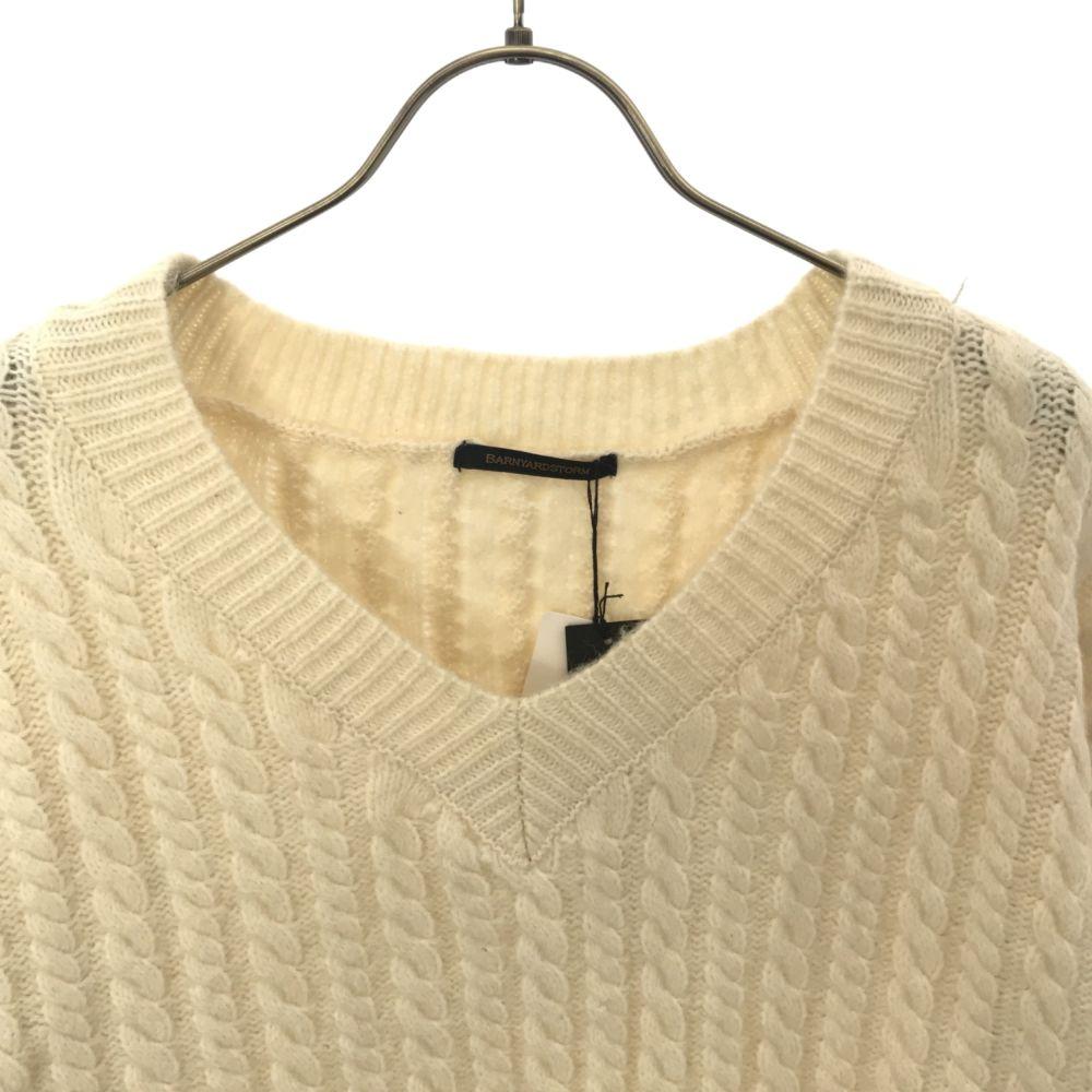 unused BARNYARDSTORM Long sleeve V neck sweater F white Knit with tag Women Used