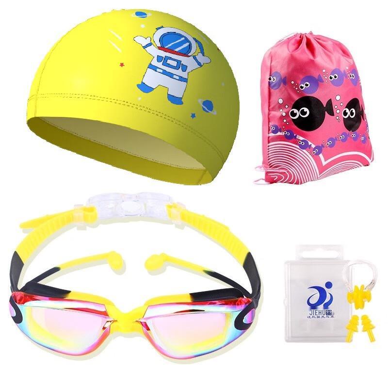 Miling Jiehu Kids Swim Goggles, Cap & Earplugs Set