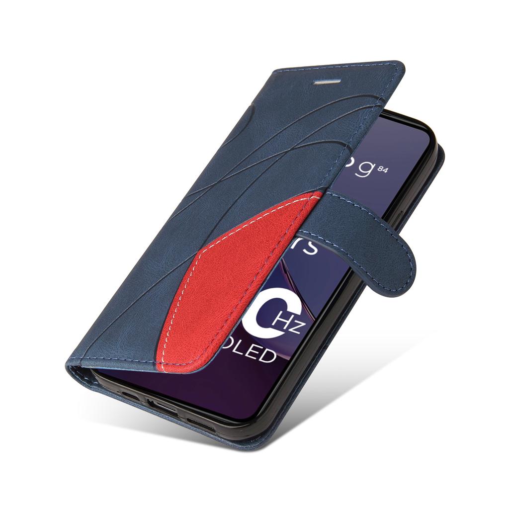 Pro Motorola Moto G84 5G Kožené pouzdro Peněženka Stojánek Barevné prošívání Kryt na telefon