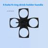 Portable 4-Cup Foldable Carousel Holder Coffee Cup Handle Anti-Scalding Drinking Bottle Bracket for Camping Party Bar Home