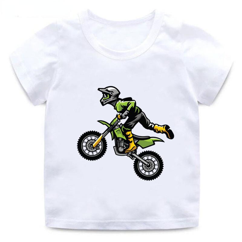 Funny Motorcycle Motocross Rider Cool Kids T-Shirt Baby Boys Casual Funny T Shirt Children Streetwear Girls/Boys Clothes 3-15y