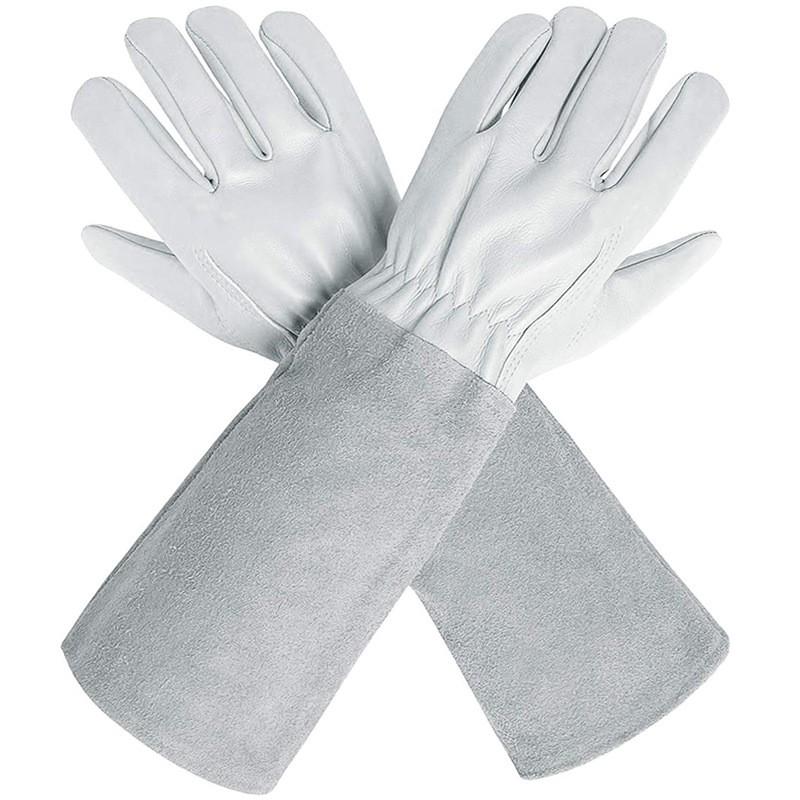 Long Leather Gardening Gloves Rose Pruning Cut Resistant Thorn Proof Work Outdoor Garden Tasks