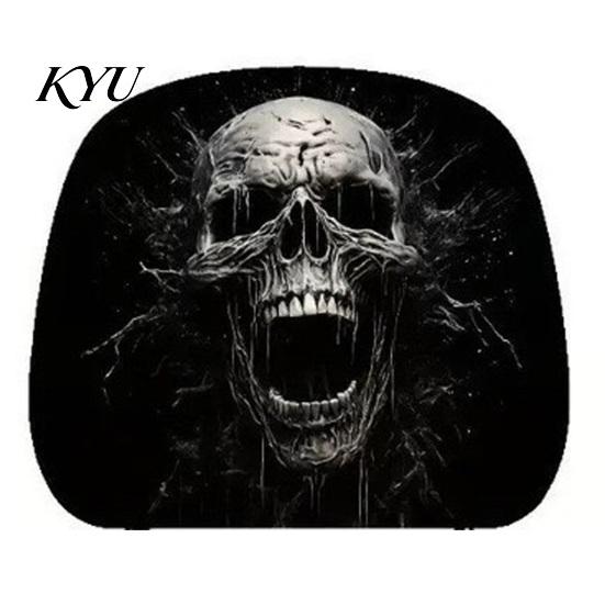 Quick Change Car Interior Styling Funny Headrest Covers, Ghost Skull Print Washable Seat Case Protector, Universal Breathable Auto Accessories