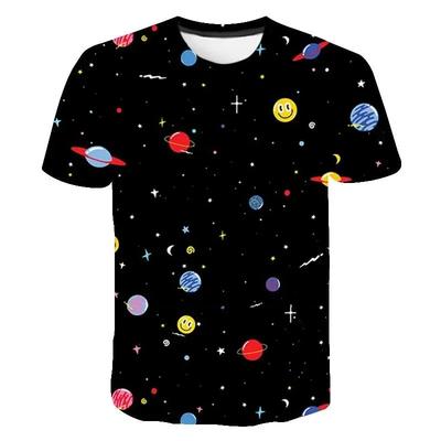 Universum Planeet Ruimte Melkweg T-shirt Jongen Meisje Kinderen T-shirt 3D Print Sterrenhemel Coole T-shirts Jongens T-shirts