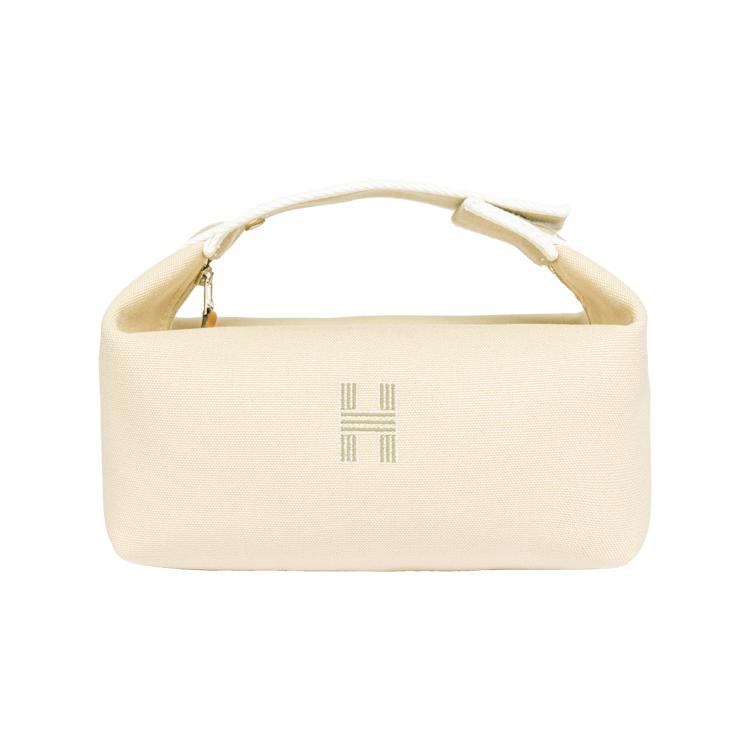 

New HERMES Bride a Brac Cotton Storage Bags Toiletry Bags Small Size Women s Ecru H103222M-01 21.1*11.9*17.0CM