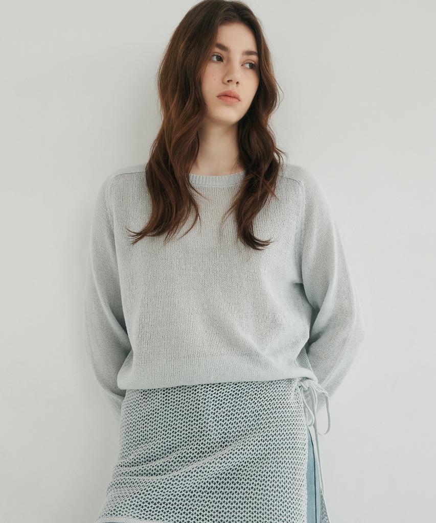 LOSSYROW Mellow Wrap Knit Set Sky Blue