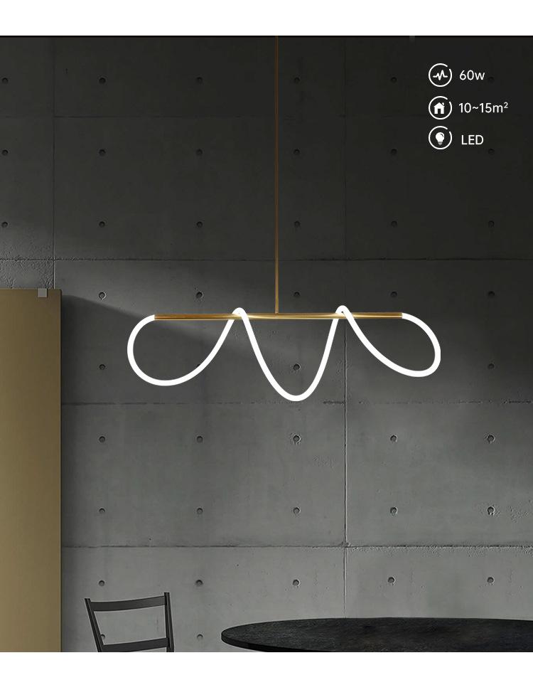 Minimalist Silicone Hose Pendant Light for Dining Table or Bar