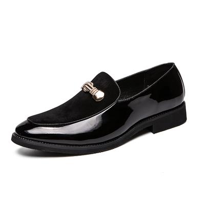Fashion Leather Shoes Men Luxury Business Oxford Breathable Patent Leather Formal Shoes Plus Size Man Office Wedding Flats Male Black