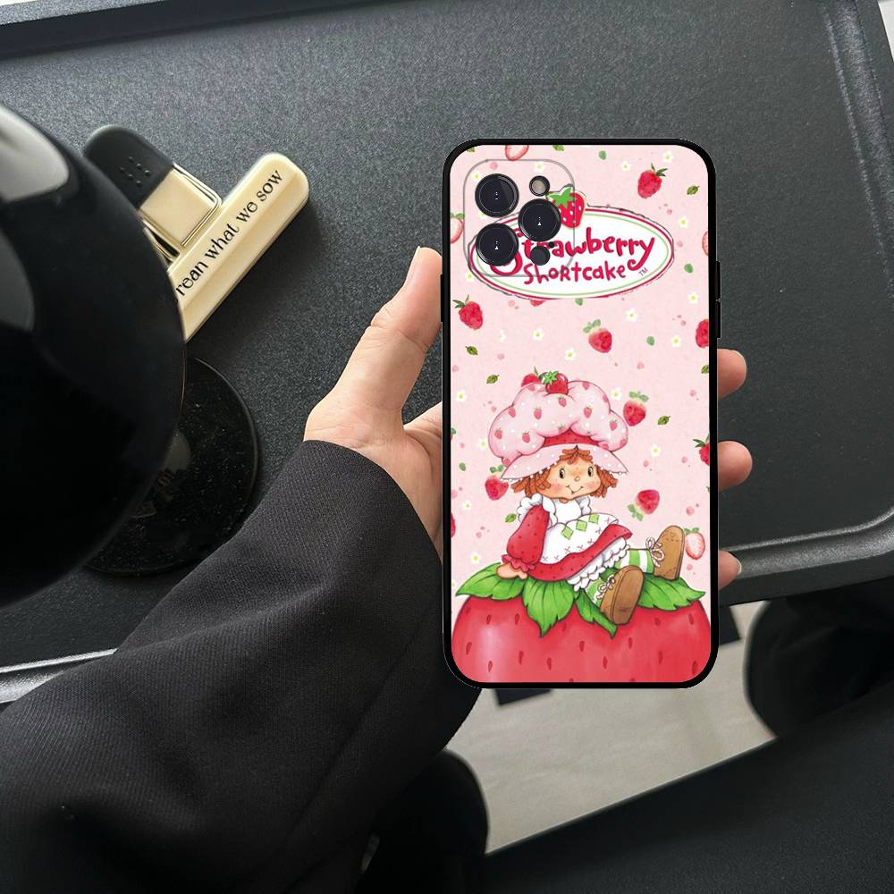 Animated S-Strawberry S-Shortcake TPU Silicone Case For IPhone 11 12 13 14 15 16 17 Pro Max Shockproof Clear Back Cover