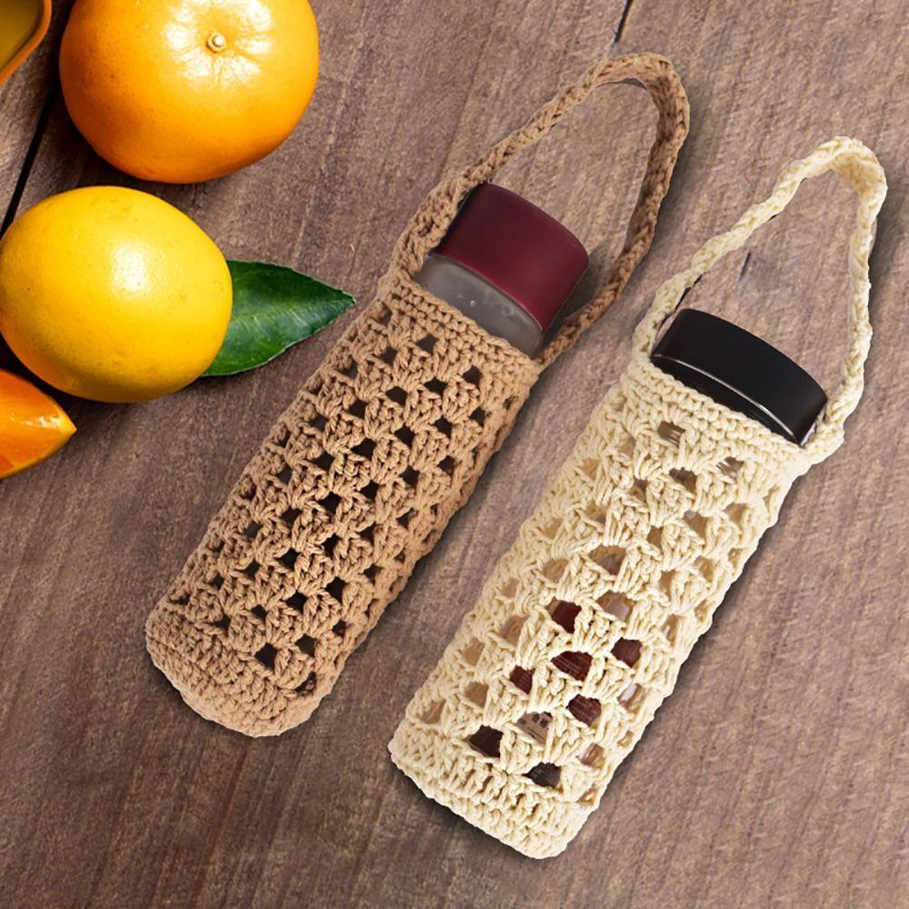 Ručně vyrobený návlek na kelímek na vodu Opakovaně použitelný sáček na kelímek Příslušenství Obal na láhev na vodu