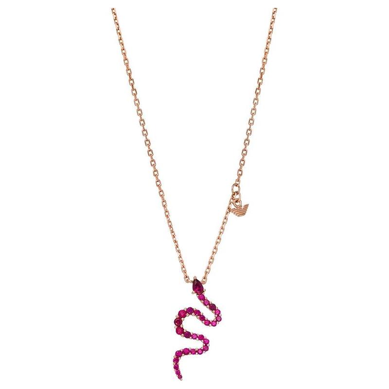 Emporio Armani necklace  Pave Spirit Snake Zodiac Snake of the Year of the Zodiac, Light Luxury and High-end, Snake Comes for Good Luck, 925 EG3613221 серебряный