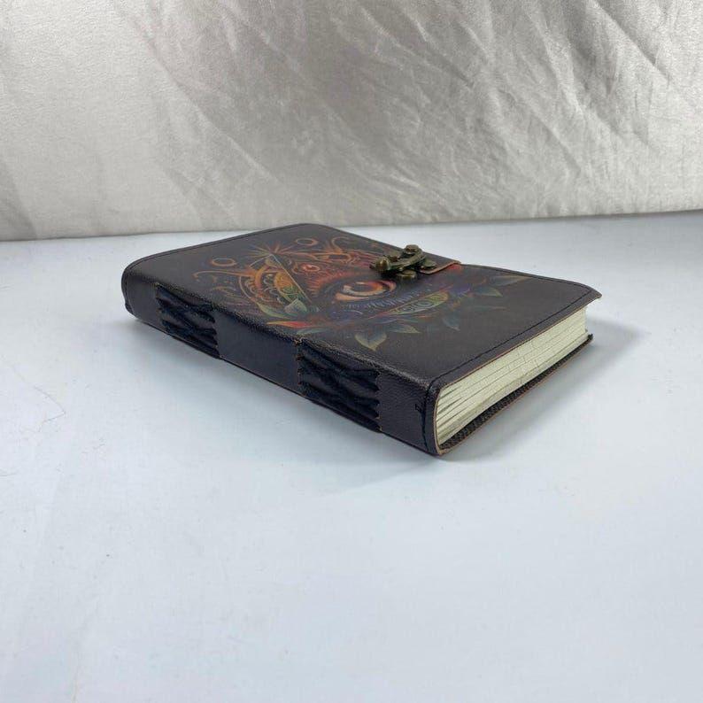 Journaux Spirituels en Cuir – Visage de Bouddha, Arbre de Vie & Œil Maléfique Mystique | Carnet de Bord Vintage Verrouillé Fait Main