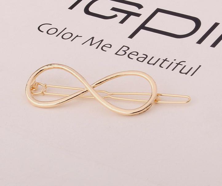 

New Fashion Hair Accessories Lucky Number 8 Word Gold Copper Side Clip Bangs Hairpin Wedding Tiara Female Accessories Gift золотой