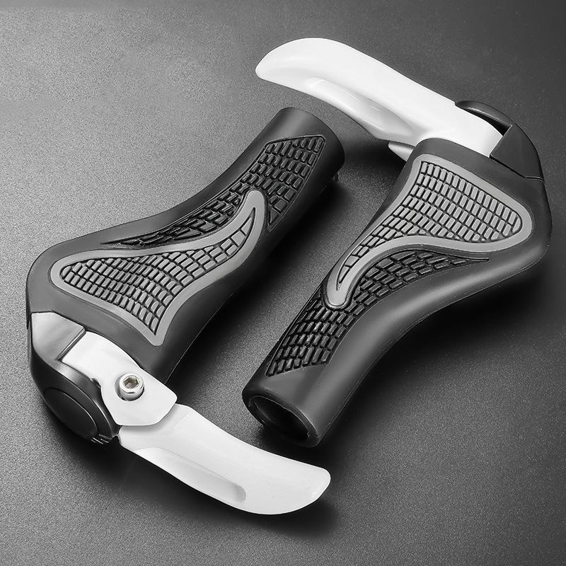 1 Pair MTB Bike Grips Horns Shofar Vice Handlebar Shockproof Dustproof Rubber Bilateral Locked BMX Cycling Grips