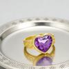 Wind purple love diamond ring peach heart ring closed bracelet