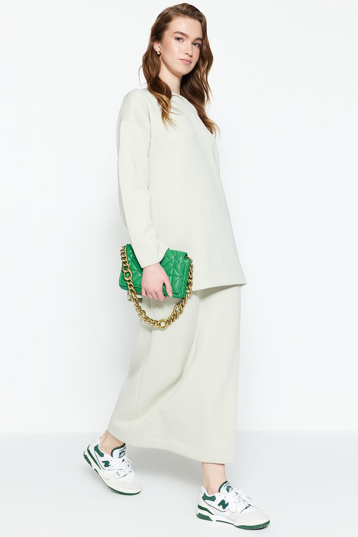 

Женский комплект с нижней частью хиджаба, модный новый сезон, вязаный нижний комплект из норки с круглым вырезом и аквалангом S остановить