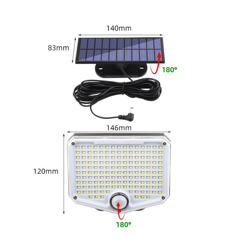 Solar Motion Sensor Wall Lamp: Waterproof Outdoor Lighting for Gardens, Garages, and Streets