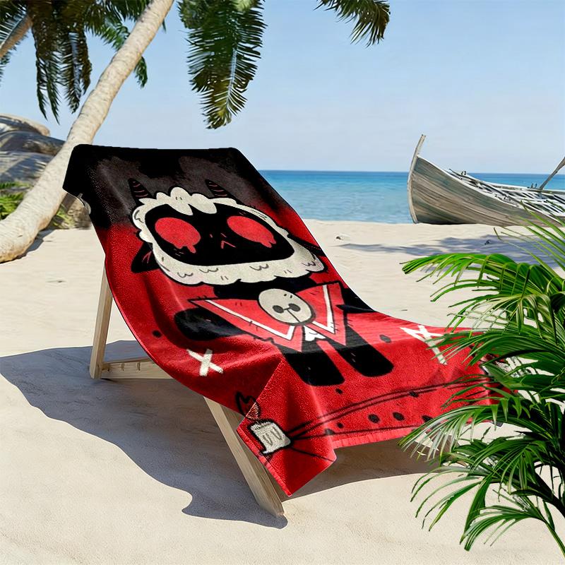 Cute Crying Lamb 2D Flat Print Beach Towel, Large Soft Quick Dry Towel for Beach Camping SwimmingZSTJ0915277