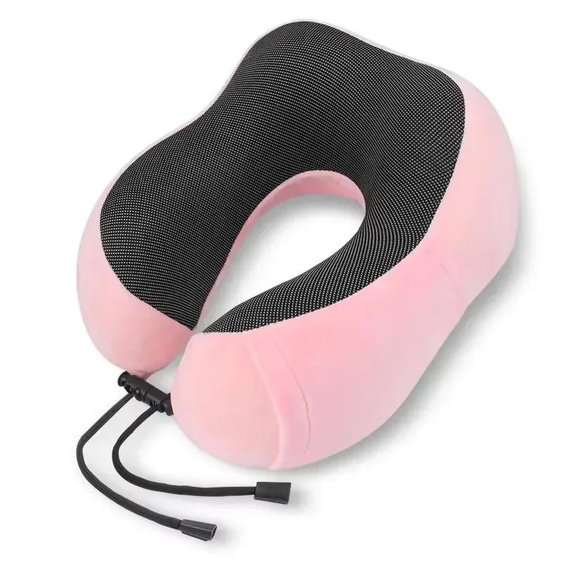 Memory Foam Neck Pillow Travel Pillow Portable Slow Recovery U-Shaped Print Pillow Comfortable Supportive Home Travel Essential