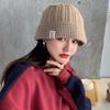 Bonnet Wool Winter Solid Color Big Head Circumference Knitted Hat Fisherman Hat Beanie Hat Warm Cap