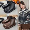 Girls' Black Martin Short Boots with Velvet - 2025 Autumn/Winter Edition Leather Princess Shoes