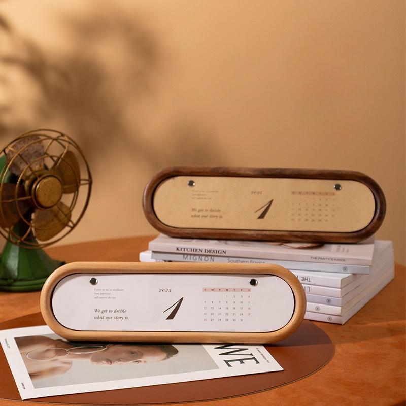 Solid Wood Creative Annual Calendar Solid Wood Office And Living Room Desktop Display Calendar Book New Style