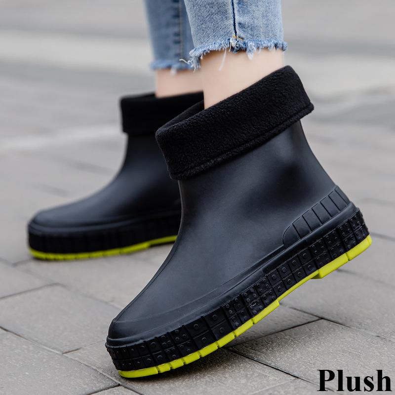 Japanese Style Rain Boots Women's Fashion Outer Wear Overshoes Lightweight Waterproof Rubber Shoes New Style Work Non-slip Adult Short Tube Rain Boots