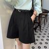 Retro Combed Cotton High Waist Bermuda Shorts - Women's Casual Summer Loose Fit