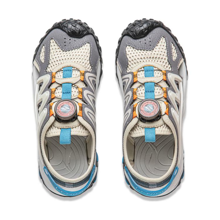 Li Ning Kids Sports Lifestyle Series Travel Non-Slip Shock Absorbing Durable Rebound Breathable Sandals Kids Sandals Gray YKUU002-1