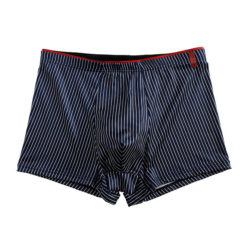 Calzoncillos tipo bóxer sueltos a rayas con bolsa abultada para