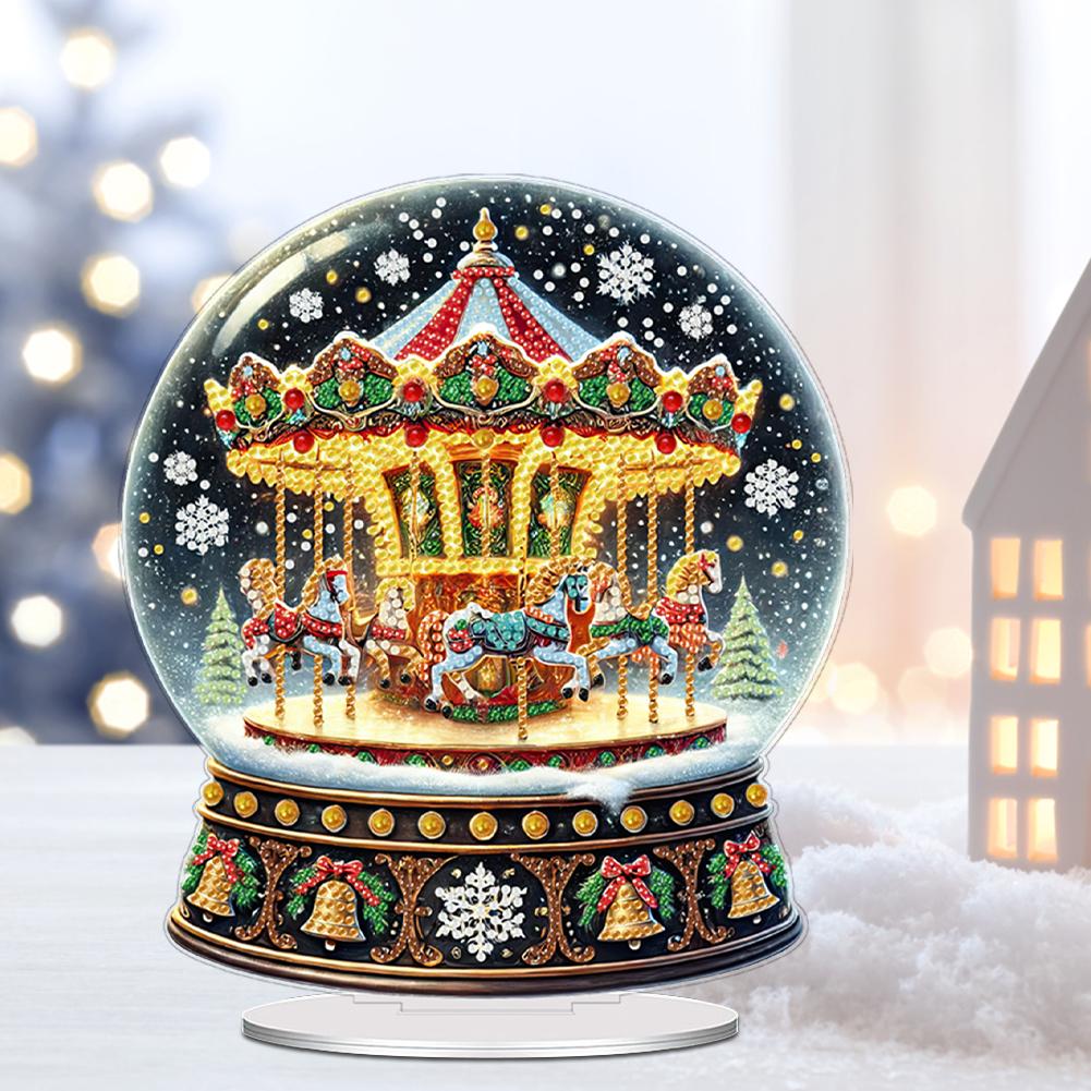 2D Flat Print Xmas DIY Special Shape Table Top Diamond Painting Ornament Kits Desktop Diamond Art Kits Bedroom Table Decoration