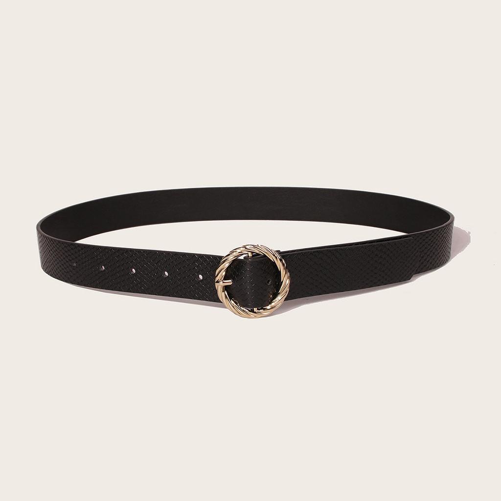 Elegant Pu Waist Belt For Ladies With Alloy Round Closure For Daily Use