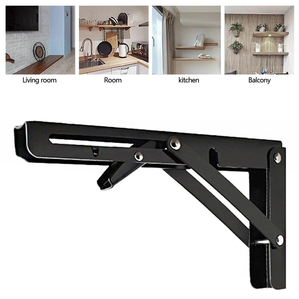 2 pçs acabamento preto camper van dobrável-suporte prateleira de mesa acessórios interiores para motorhome caravana rv camper reboque caminhão de alimentos