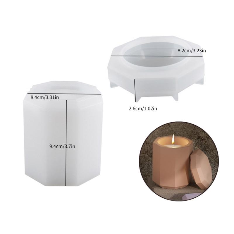 Octagon Storage Box Mold Ornaments Jar Bottles Gypsum Concrete Molds DIY Candle Cup Mold Flowerpot Silicone Resin Molds