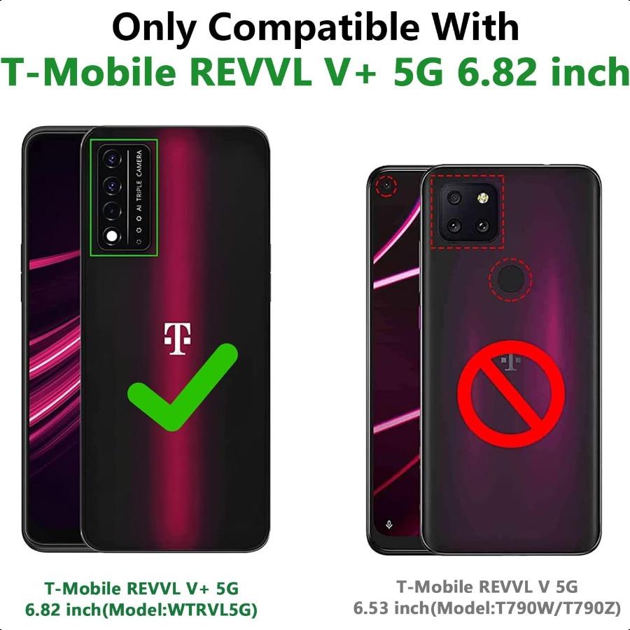 

Чехол для TMobile REVVL V+ 5G Чехол с подставкой-держателем Встроенный магнитный автомобильный держатель Противоударный чехол для защиты камеры для TMobil United States