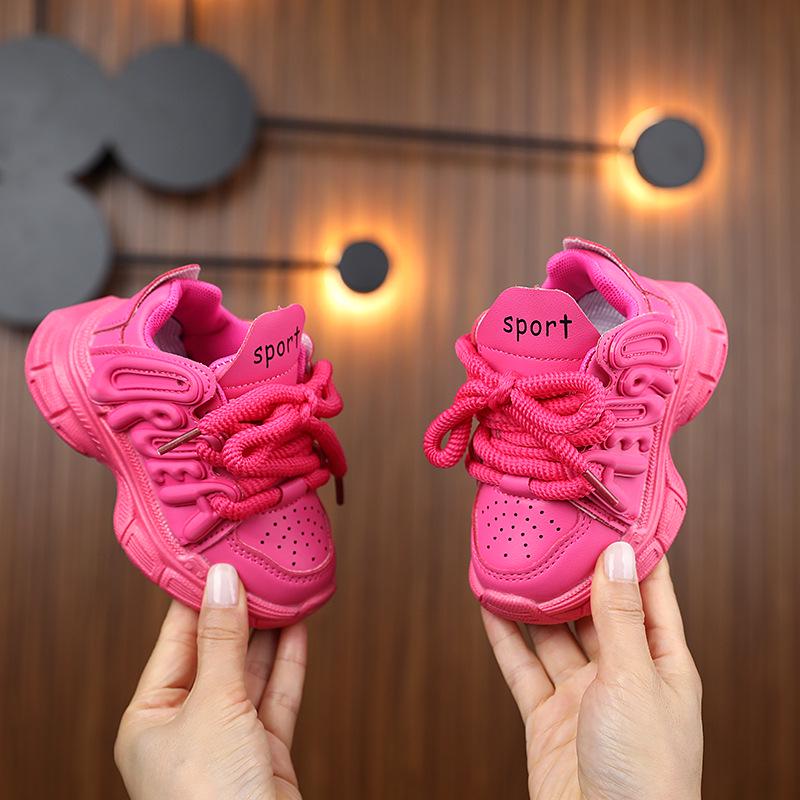 Spring New Girls' Sneakers: Trendy Children's Fashionable Dad Shoes for Students