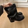 Fashion Western Autumn and Winter Rub Pleated Women's Pants Tube Spice Girls New Knight Boots Boots Short Boots Cowboy Boots Vintage Pile