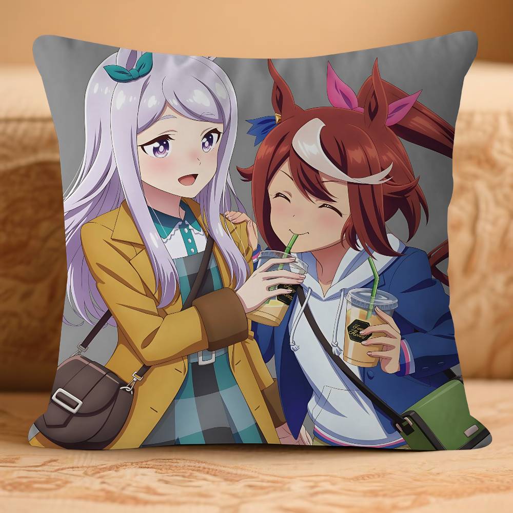 

U-Uma Musume Pretty DerbyS Pillow Case Removable Washable Cushion Cover – All-Season Soft Linen 16x16Inch