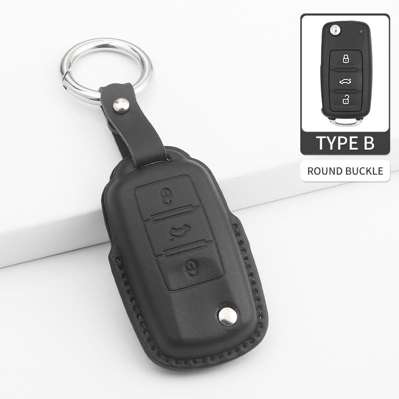 PU Car Key Protector Case Cover Shell For VW Volkswagen Polo Golf Passat Beetle Tiguan Skoda Octavia Kodiaq Seat Leon Altea
