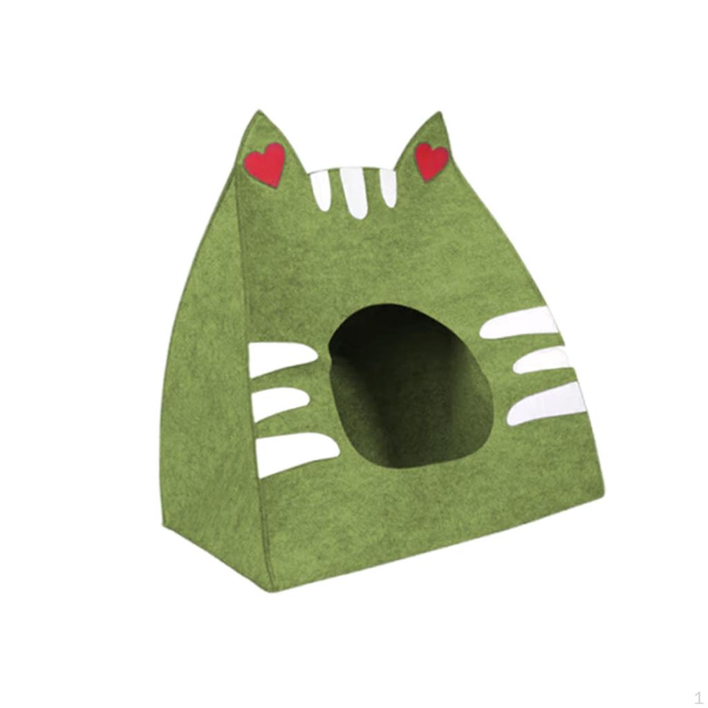 Felt Cat House Scratch Resistance Stable for Indoor Cats Cute Furniture Kitten Bed Hideaway