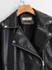 2023 Autumn European & American Style Oversized Washed PU Leather Lapel Jacket for Women