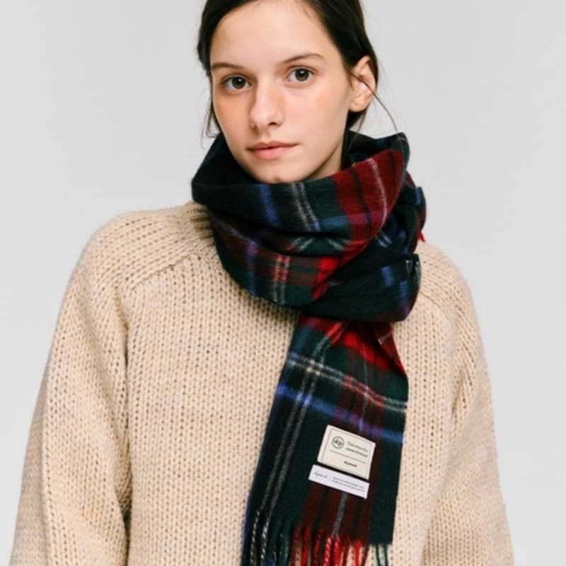 Écharpe à carreaux mélangée laine cachemire DEPOUND - mix