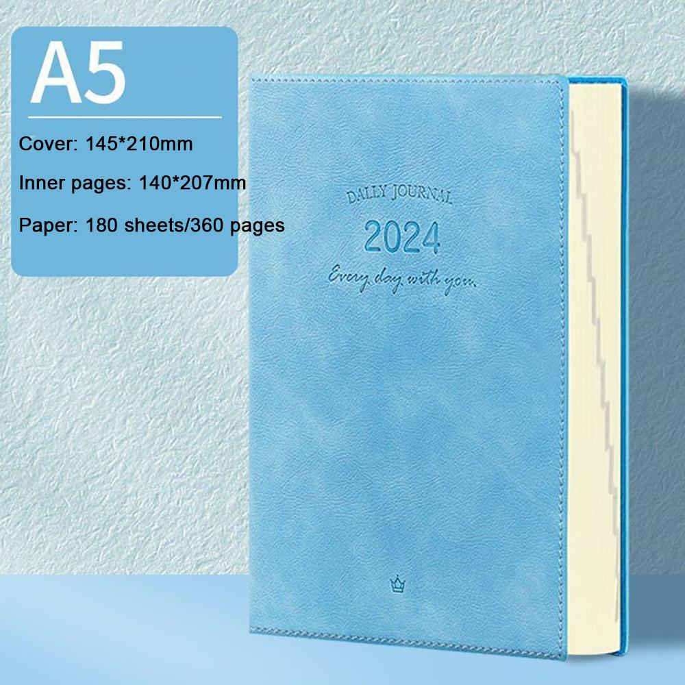 (Logo Can Be Engraved) 2024 Business Schedule, Student Daily Planning, Plan Book, Record Book, Notepad, Notebook, 180 Sheets, 360 Pages