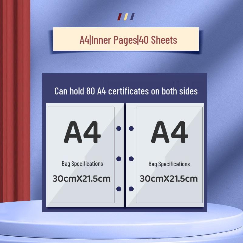 Student Certificate and Document Book - Thick A4/A3/A5 Storage for Test Papers and Honors