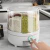 Seau à riz rotatif Bac de stockage de céréales Qualité alimentaire Ménager Divisé Scellé Anti-insectes Anti-humidité Boîte de stockage de céréales Bocal à riz