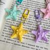 Colorful Starfish Keyring Sea Star Shaped Keychain Handmade Pentagrams Pendant Key Chain Handmade Bag Accessories