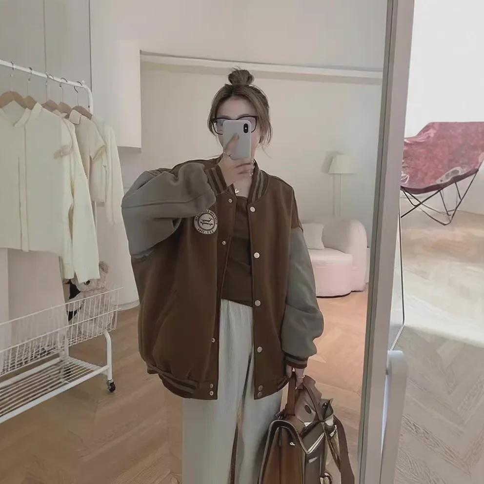 Women's Vintage Embroidered Plush Baseball Jacket - New Winter Style