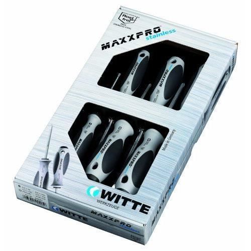 

White Maxxpro Plus inox Pozidriv Set of 5 slotted screwdrivers - 67002