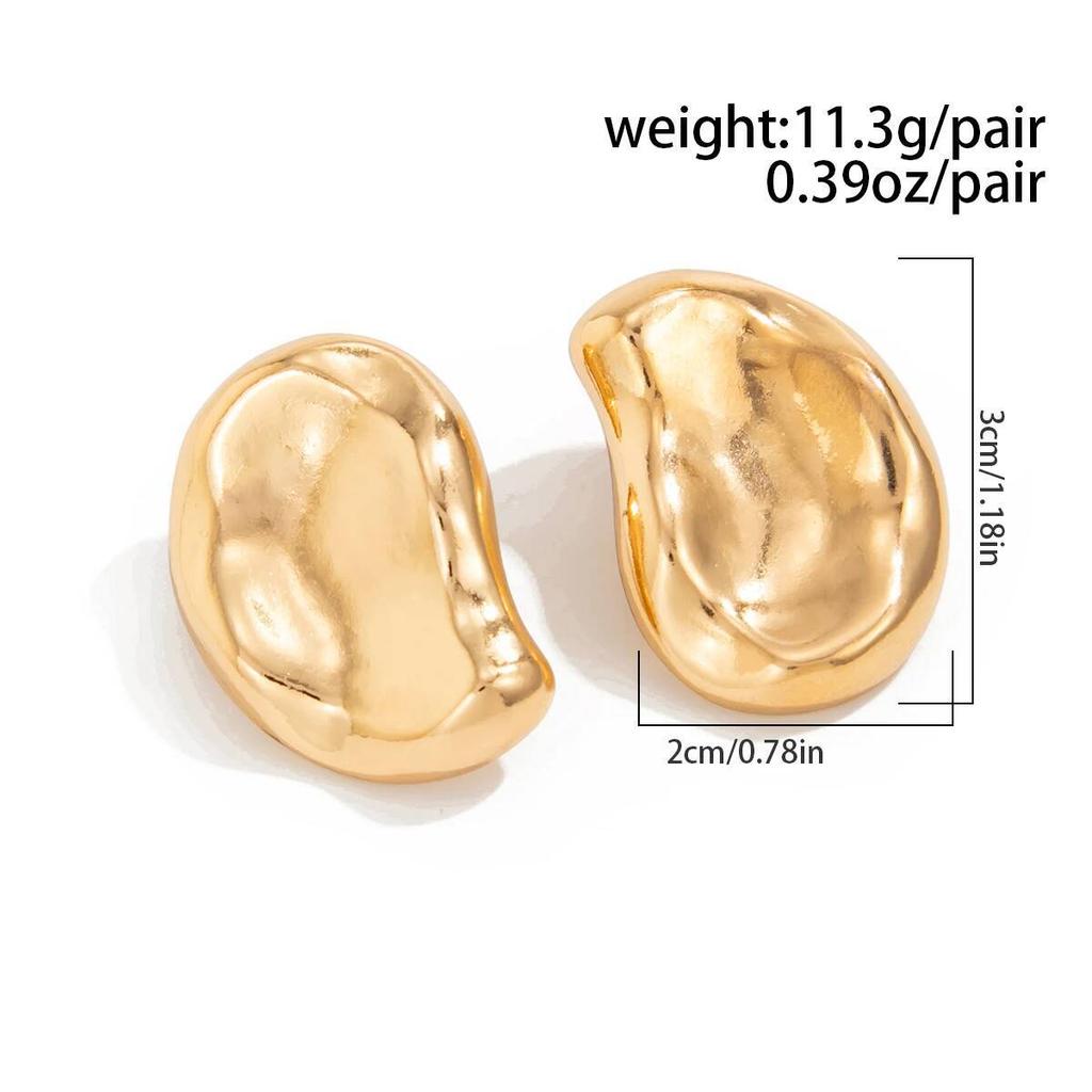 IngeSight.Z Fashion Metal Smooth Irregular Stud Earrings Women Exaggerated Hollow Geometric Ear Earring Jewelry Gifts 2026 New